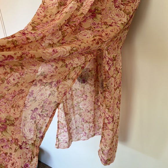 Forever 21 Dusty Pink Floral Sheer Maxi Dress - Picture 7 of 8